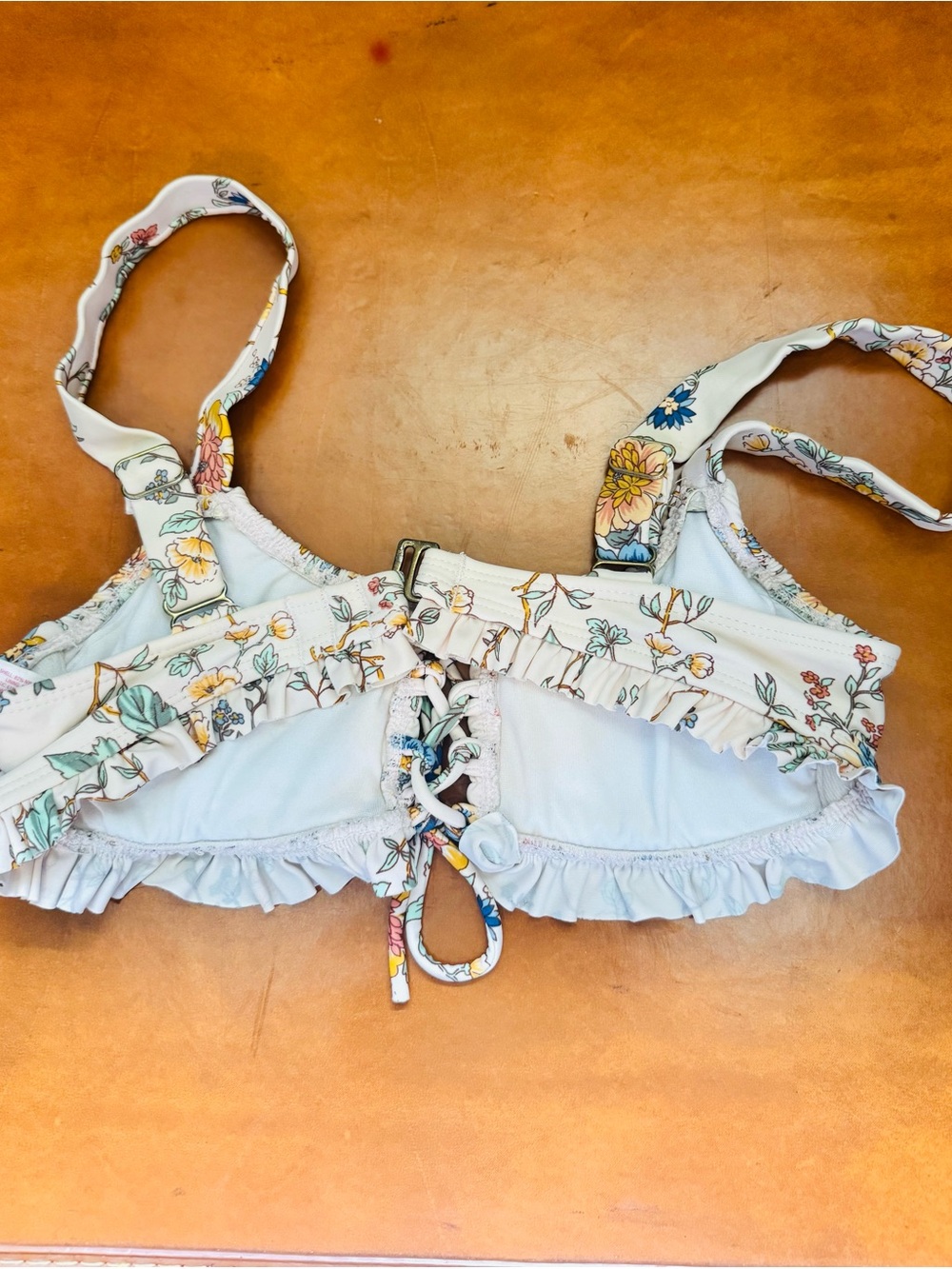Floral Smocked Cream Bikini Top with 3 Black Swim Bottoms - Women Swim - Picture 13 of 15
